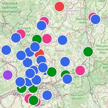 Screenshot von Kartenansicht mit Akteuren